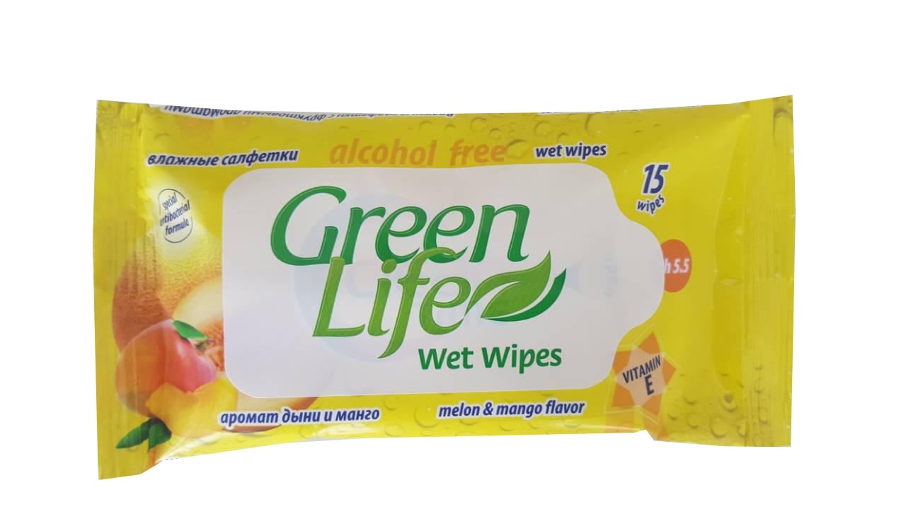 Мокри кърпички Green Life 15 броя