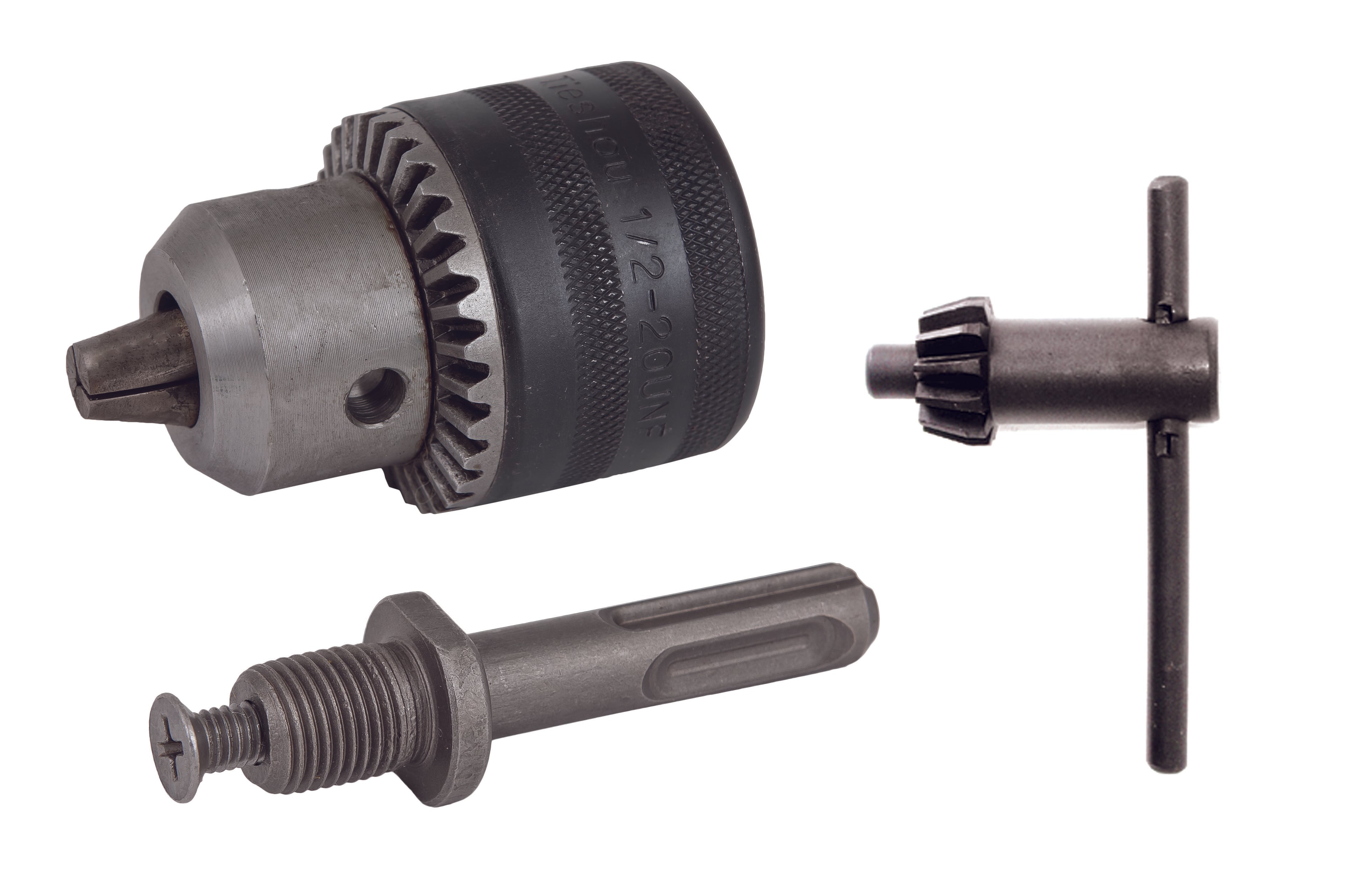Патронник за бормашина Raider 1/2" 13mm с ключ + адаптор SDS-plus