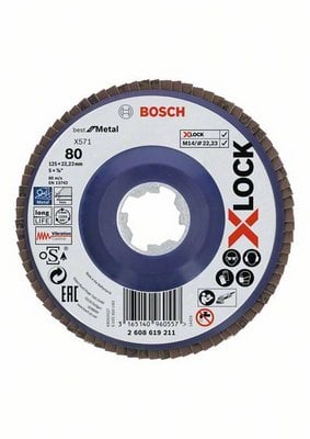 Ламелен прав диск Bosch X-Lock Best for Metal X571 / G80 / ø125х22.23мм
