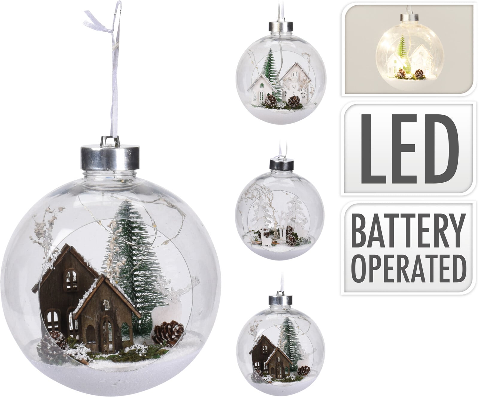 Коледна светеща топка LED 15x18,5см