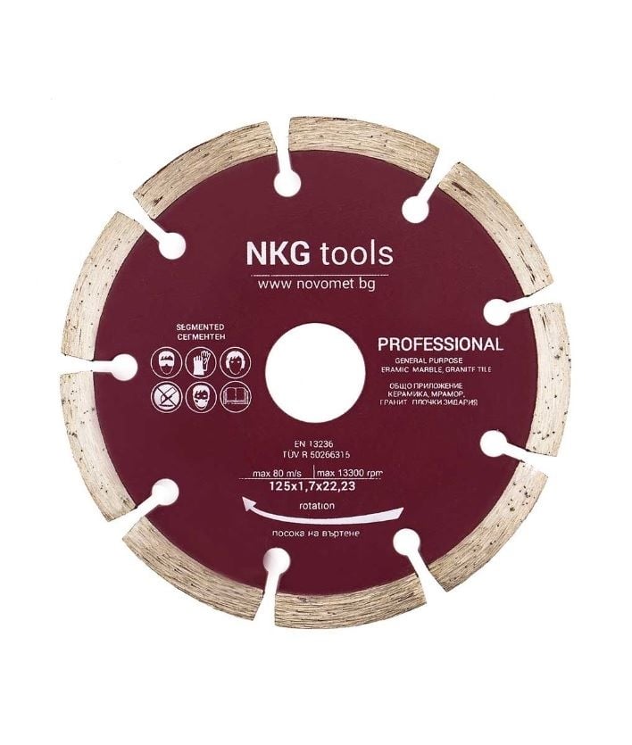 Диамантен диск за бетон NKG tools сегментен 125х1,7х22,23 мм