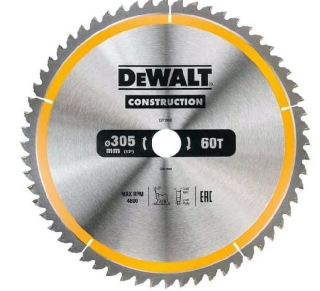 Циркулярен диск за дърво DeWALT 305x30x2мм