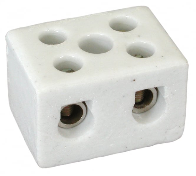 Порцеланова двуполюсна клема 2.5 / 380V