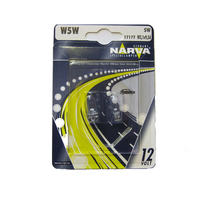 Крушки Narva W5W 12V 5W w2.1x9.5d блистер
