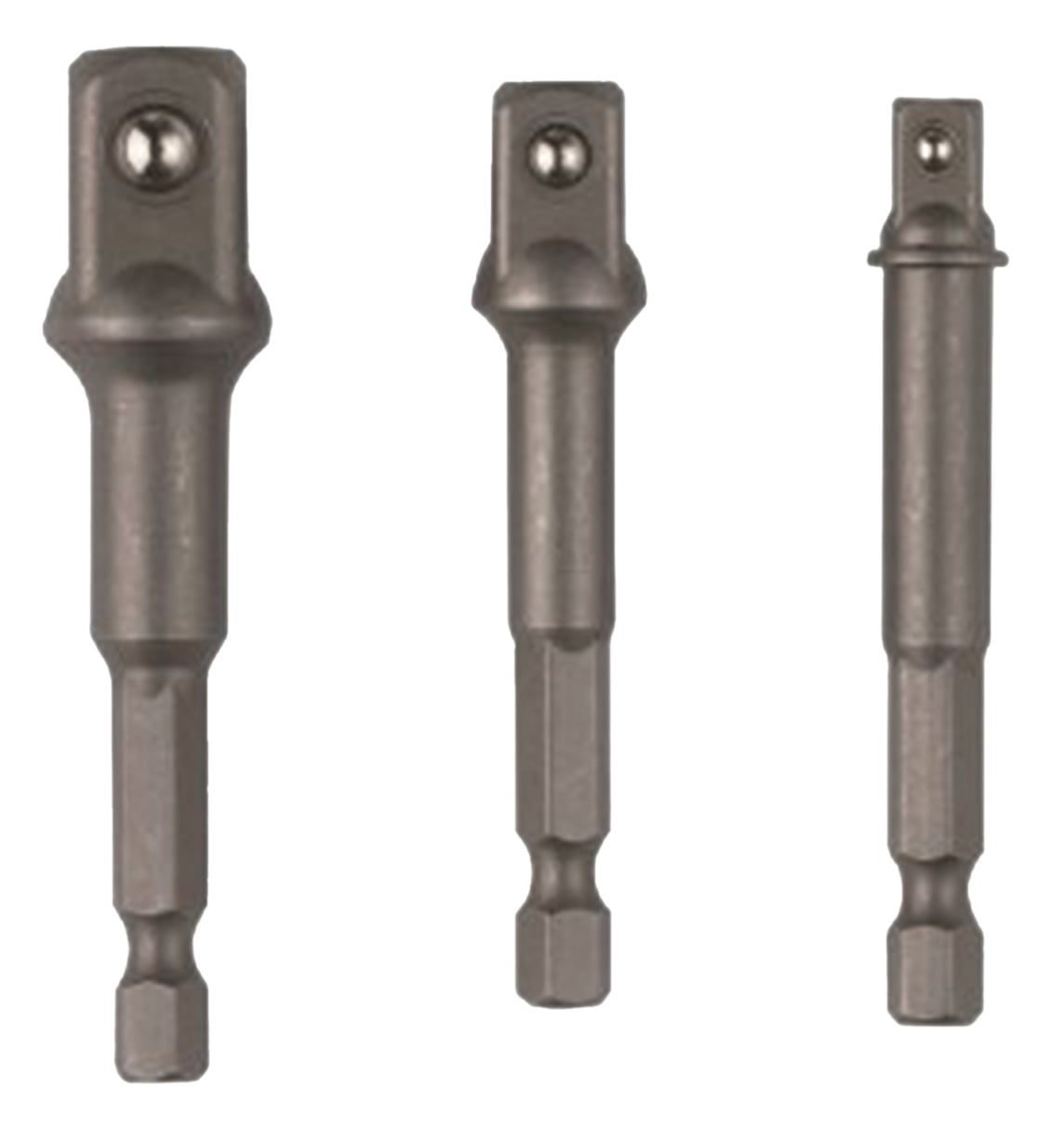 Комплект адаптери от 1/4" HEX на 1/4" 3/8" 1/2" квадрат RD / 3 броя