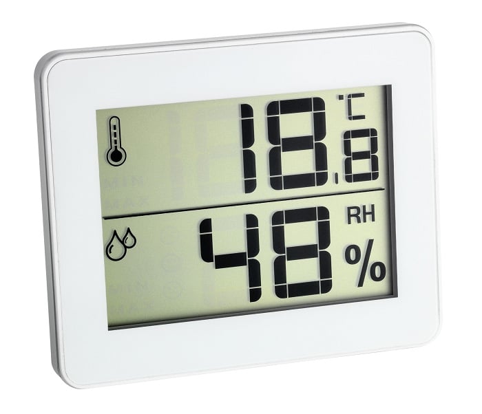 Цифров термометър - хигрометър Бял 0°C - 50°C