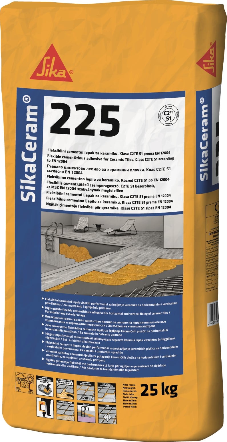 Циментово лепило за плочки Sika Церам 225 / 25 kg