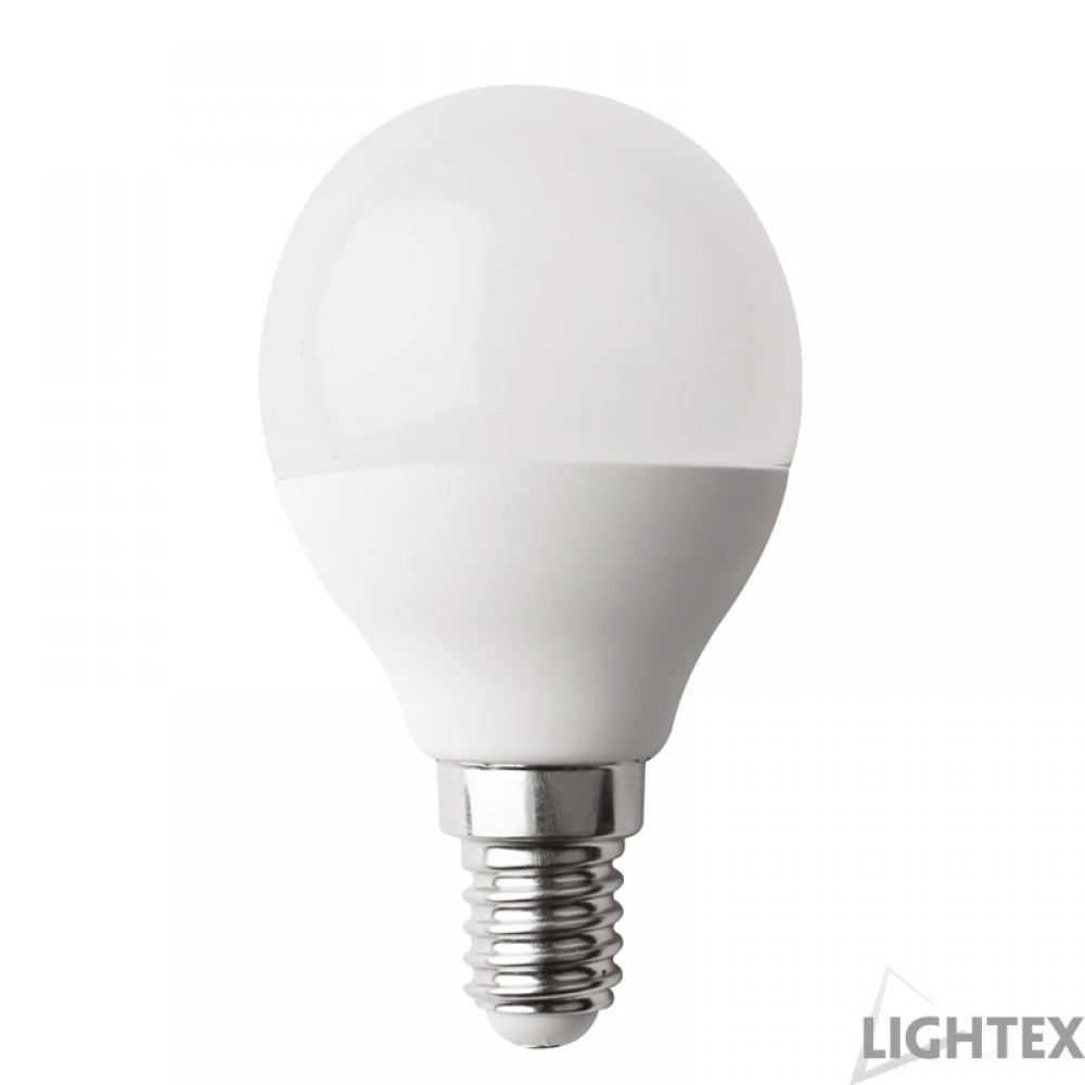 LED крушка Ligthex Plastic 7W E14 P45 CW 6500K матирана
