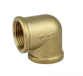 Матиран жълт фитинг - коляно 1/2" ЖЖ месинг тежък модел Ths Thermostyle