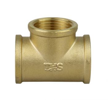 Матиран жълт фитинг - тройник 1" ЖЖЖ месинг тежък модел Ths Thermostyle