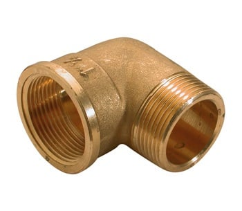 Матиран никелиран фитинг - коляно Ths Thermostyle 1/2" МЖ месинг тежък модел