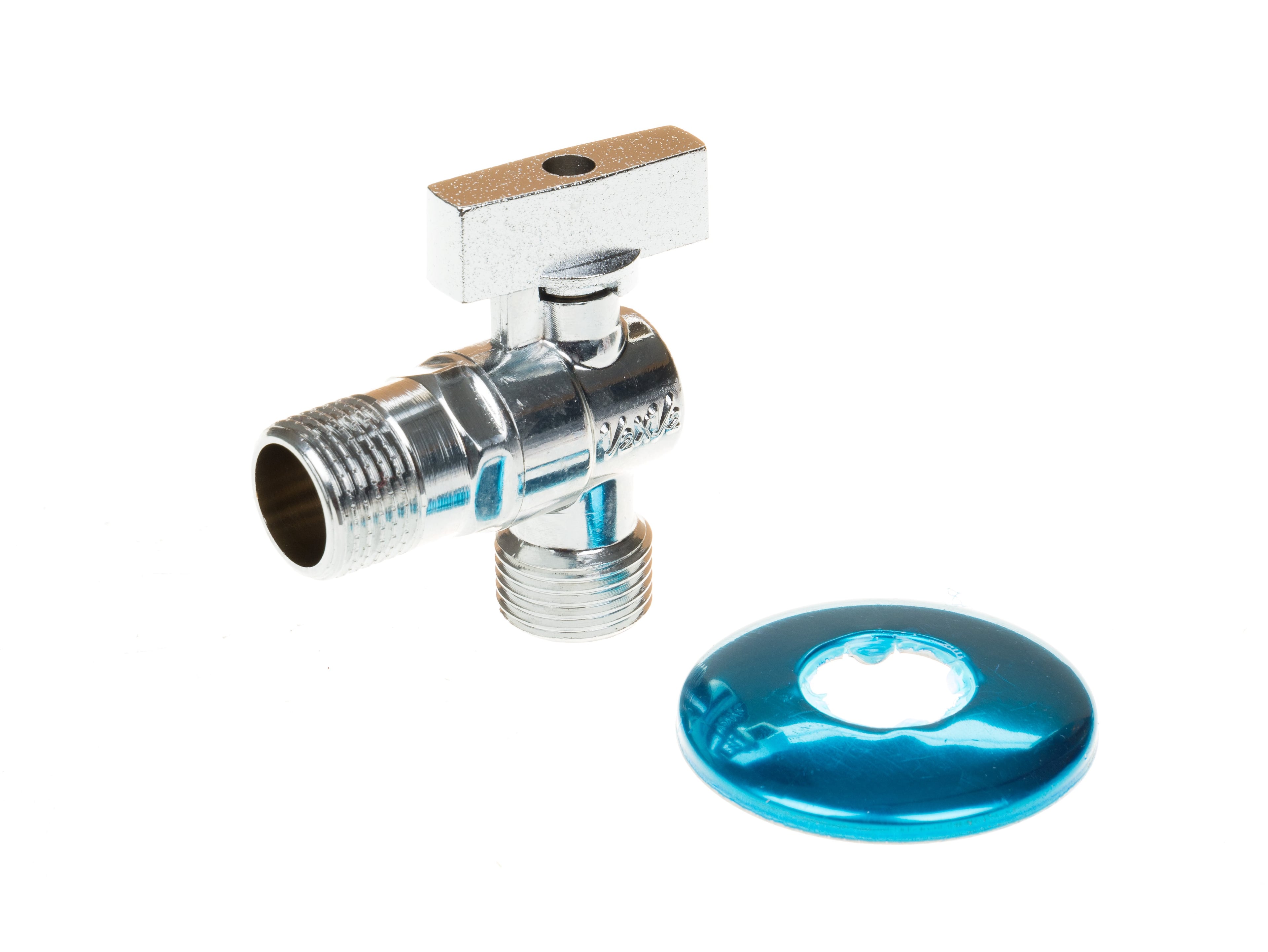 Сферичен ъглов кран Ths Thermostyle 1/2''*1/2'' с розетка и метална ръкохватка