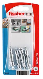 Метален дюбел за кухини с винт Fischer HM 5x37 S K NV
