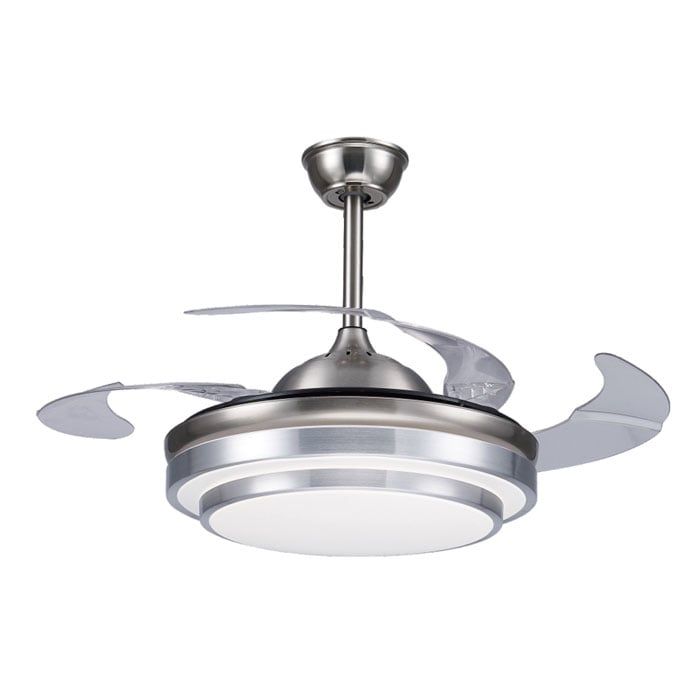 Таванен вентилатор с LED осветление и дистанционно Ziel Lighting KGFS-009 хром ф107см 60W