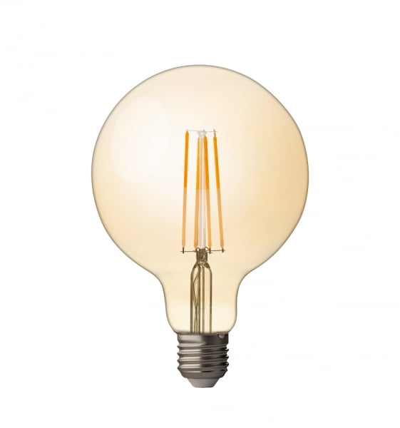 LED крушка UltraLux filament топка амбър E27 4W 2500K