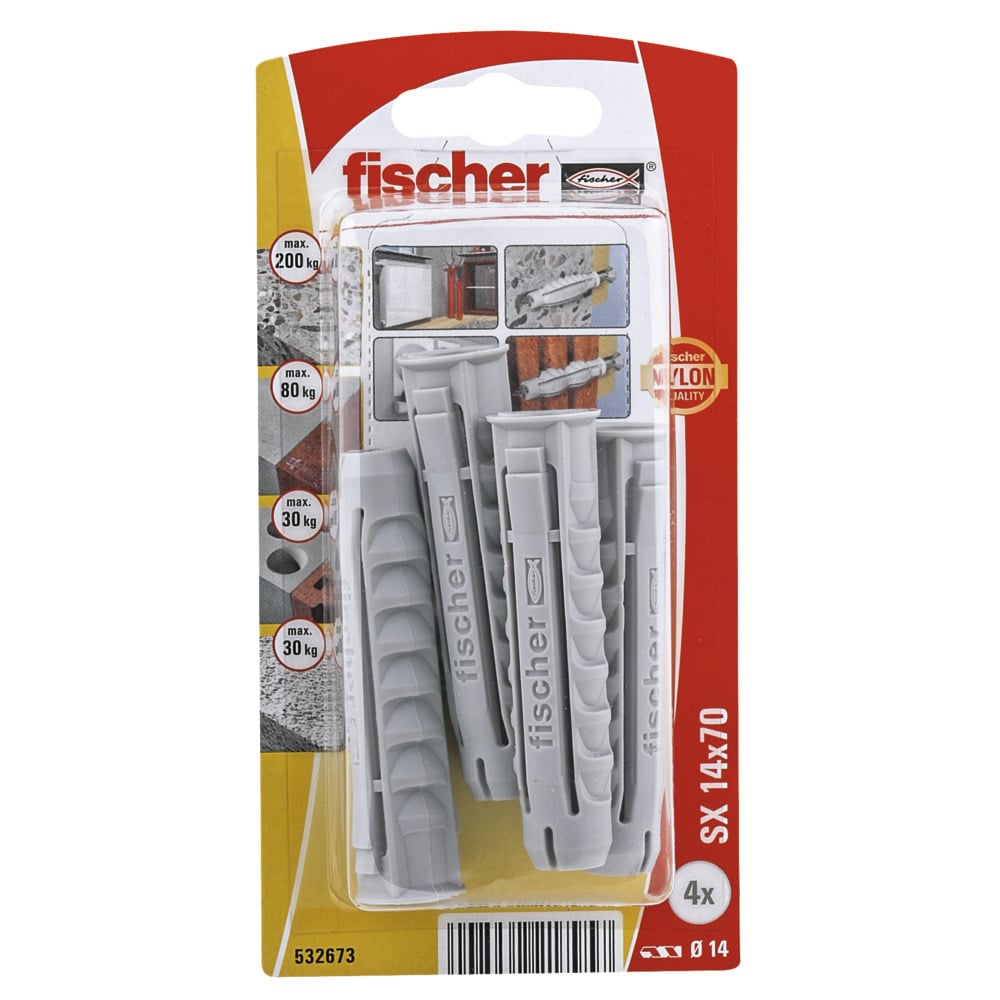 Дюбел Fischer SX 14x70 K NV 532673 / 4 броя