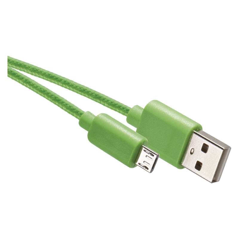 Кабел EMOS зелен USB/USB micro 1m