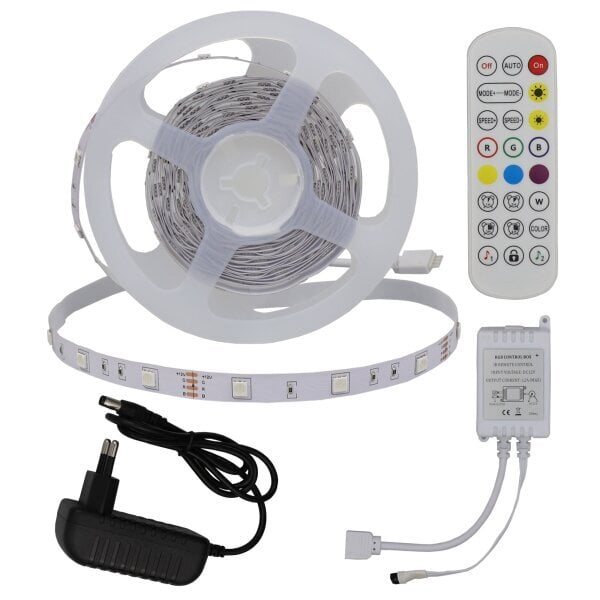Комплект LED 30 RGB лента Optonica с адаптер, IR контролер и дистанционно