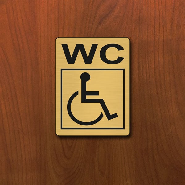 Табела WC за инвалиди 140x100мм месинг