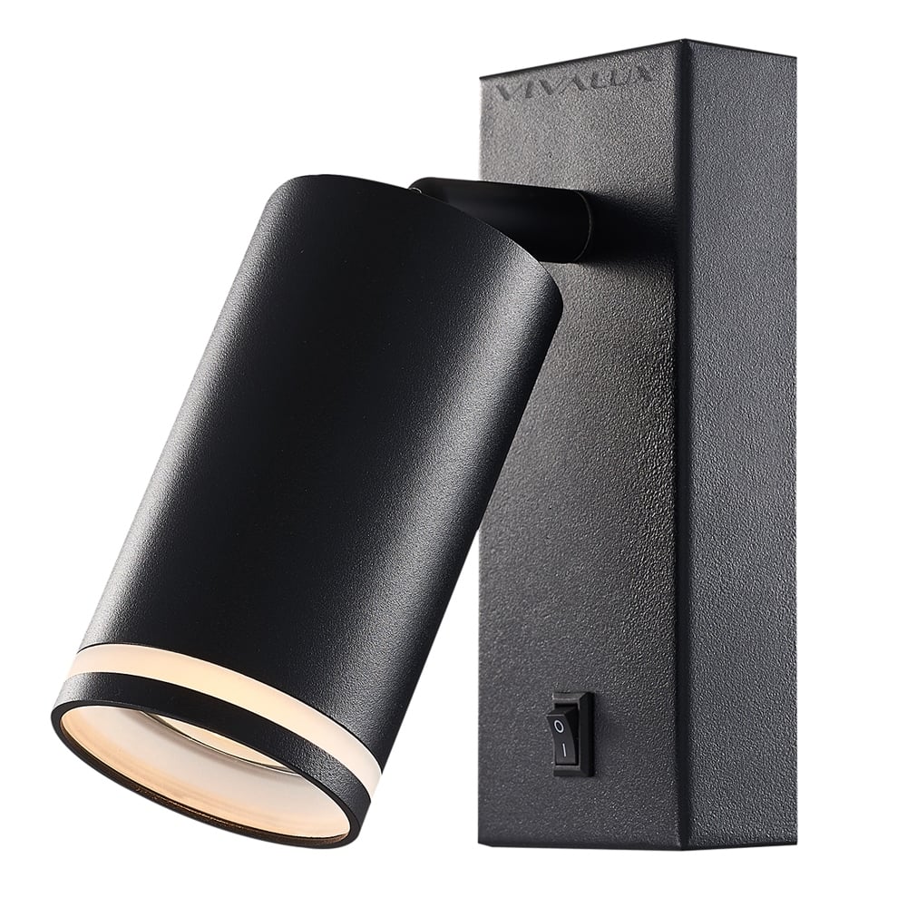 Спот за стена с прекъсвач Vivalux SP718 BK King GU10 35W
