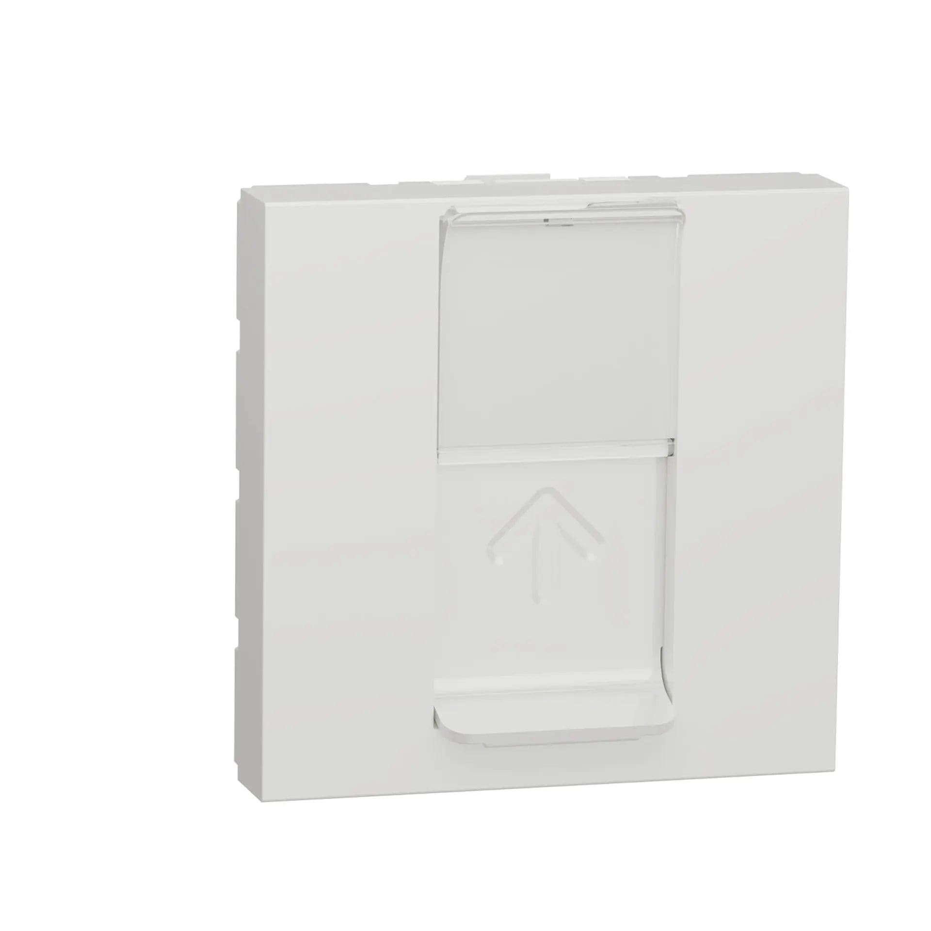 Механизъм за компютърна розетка Unica NU341118 RJ45 CAT.5e бял