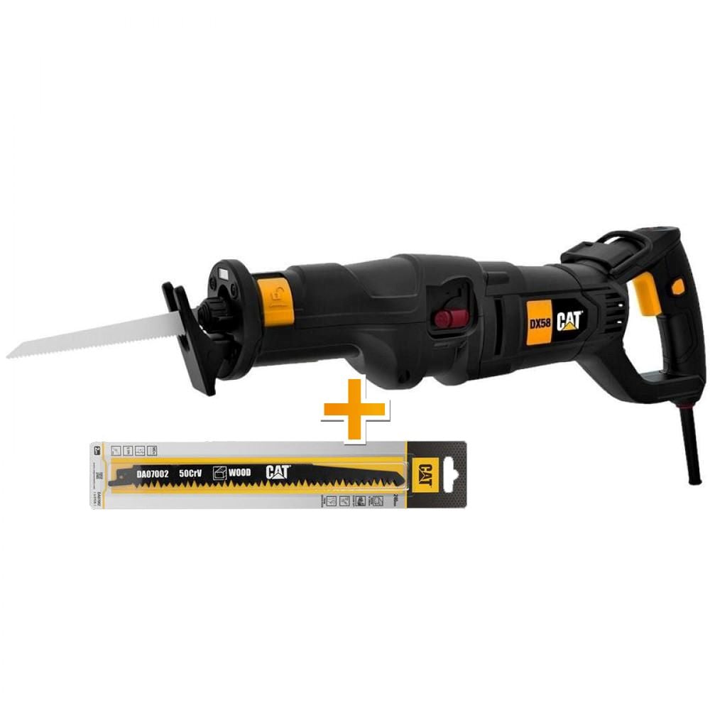 Саблен трион CAT DX58 1200W + 2 ножа за дърво CAT DA07002 S1531L CrV 240мм