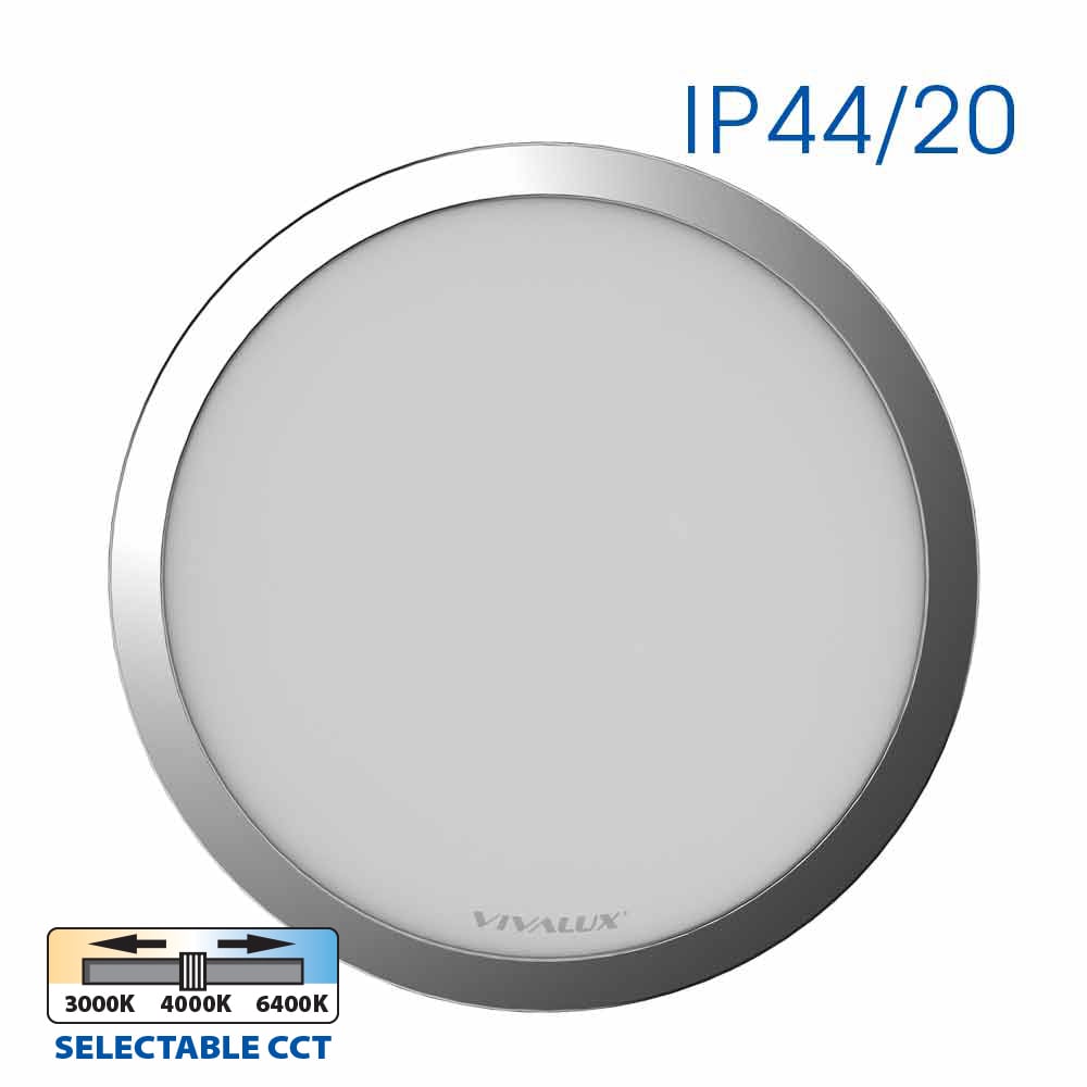 LED плафониера Vivalux Nebula 24W CH CCT-switch димируема хром