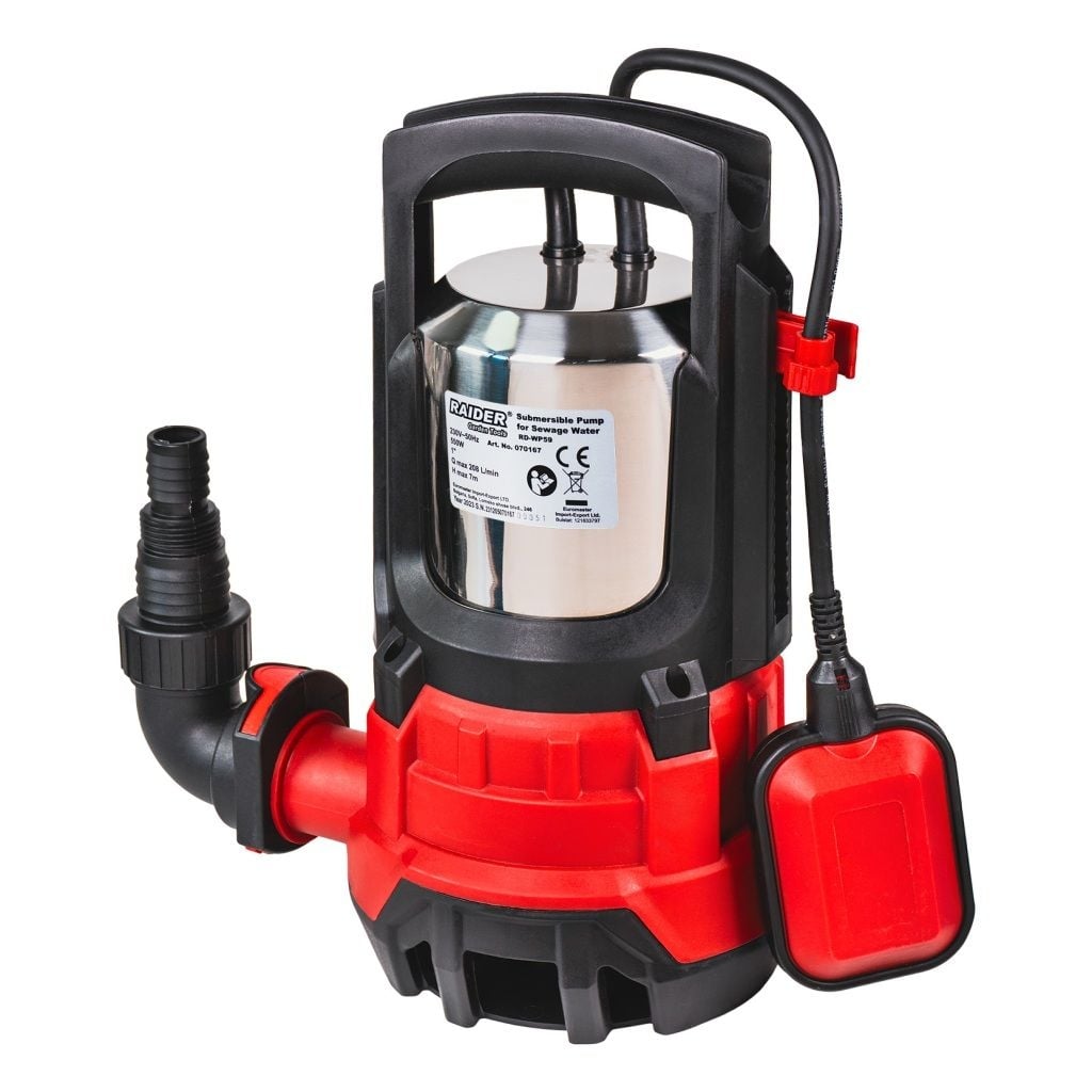 Потопяема водна помпа за мръсна вода Raider RD-WP59 Oil 360° Inox 550W