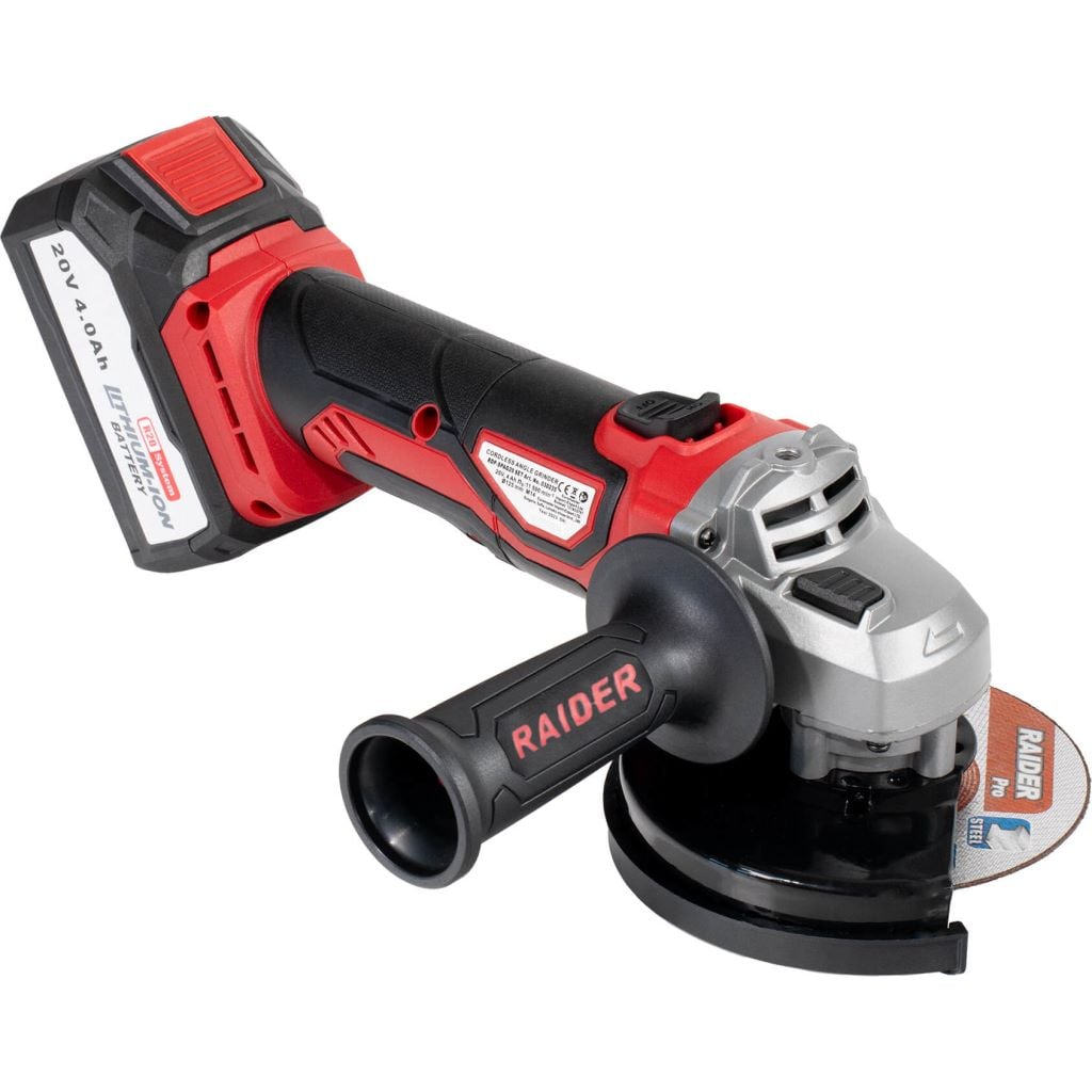 Акумулаторен ъглошлайф Raider RDP-SPAG20 R20 4Ah 125мм + батерия и зарядно