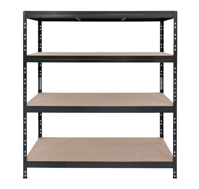 Метален стелаж с 4 рафта Rivet 300 антрацит 180x160x60см / до 250кг на рафт