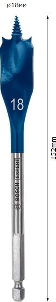 Плоско фрезово свредло за дърво Bosch Expert Self Cut Speed ø18х152мм