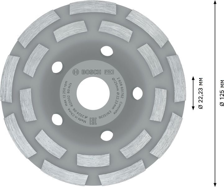 Диамантен шлифовъчен диск Bosch Professional Concrete Long life 125х22,23мм