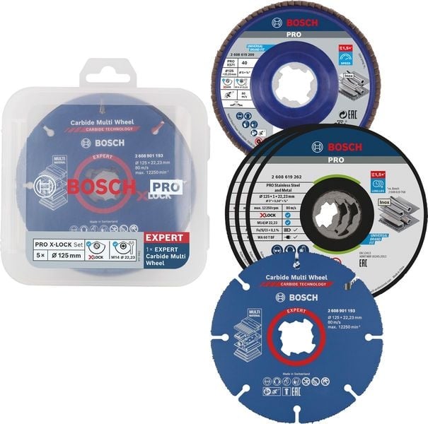 Комплект Bosch отрезен и ламелен диск X-LOCK 125мм