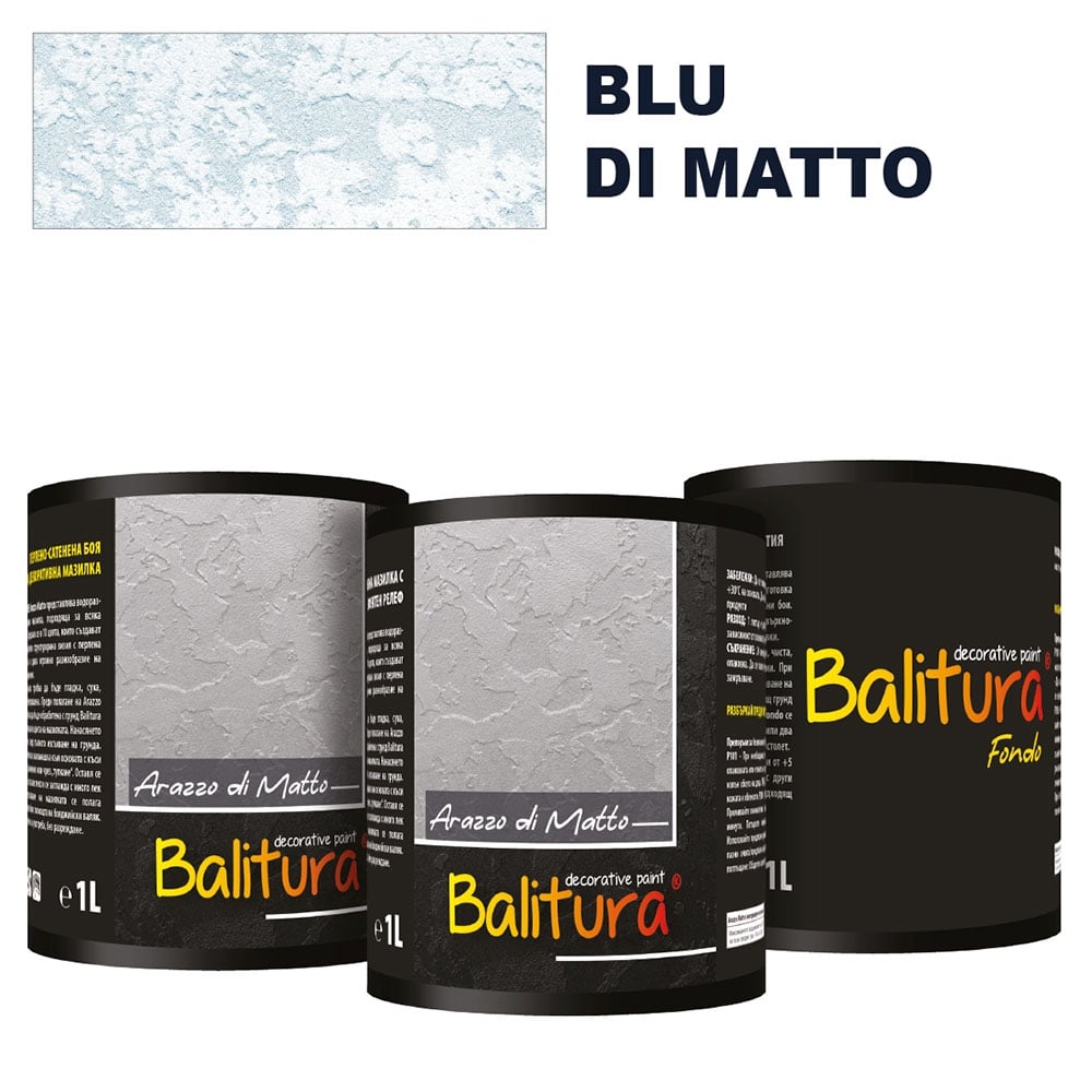 Mатова мазилка с релеф Balitura Arazzo Matto Blu + грунд 4кг