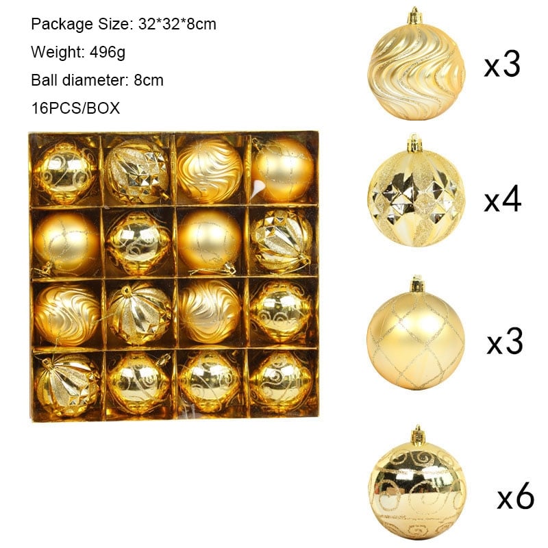 Комплект коледни топки R2-30 / 32х32х8 см 16 броя