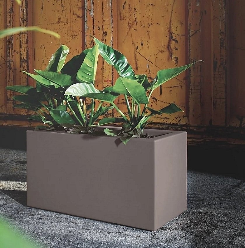 Кашпа Box 100 гълъбово сиво 100x45x46см