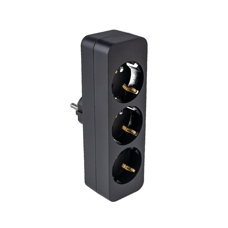 Разклонител с три гнезда 3600W черен