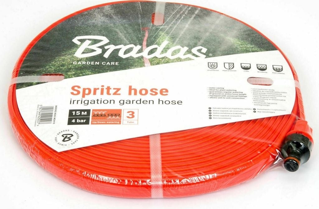 Поливен триканален маркуч с бърза връзка Bradas 1/2″ 15м