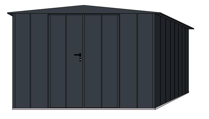 Градински навес барака с 2 врати Hormann Berry Modern сив 323,6х247,7х219,4см