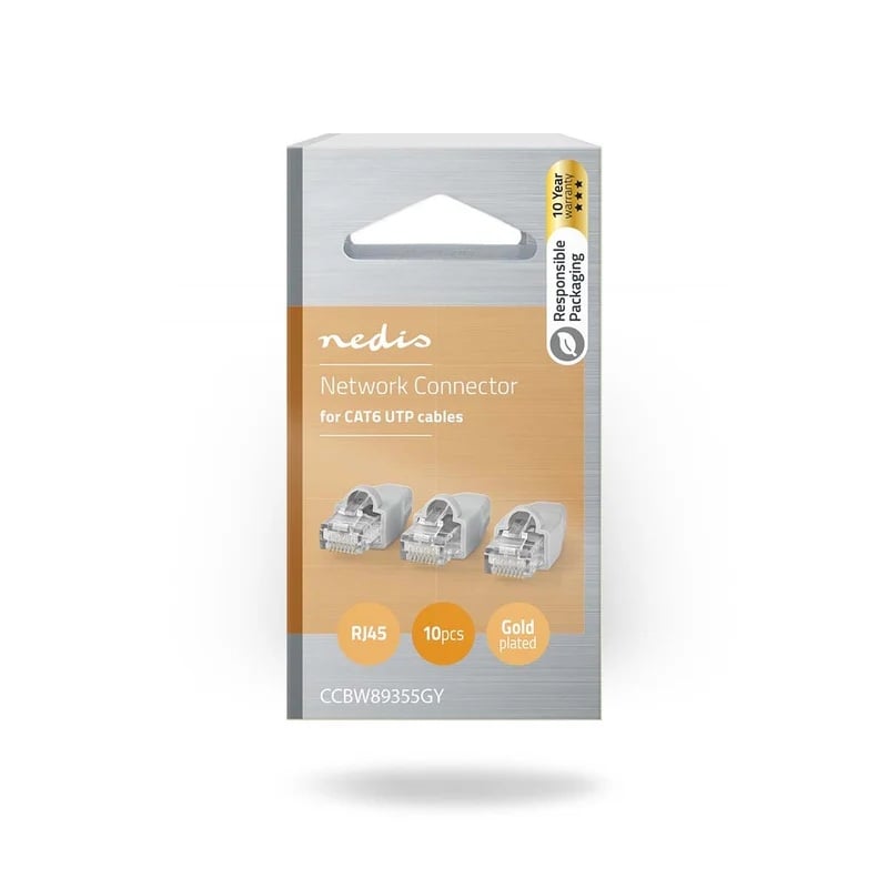 Комплект букси RJ45 за UTP CAT6 кабел 10 броя