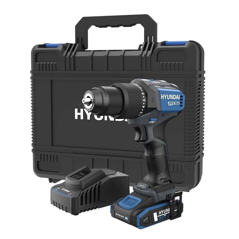 Акумулаторна бормашина Hyundai HD20X-60TT 20V + батерия 2.0Ah, зарядно и куфар