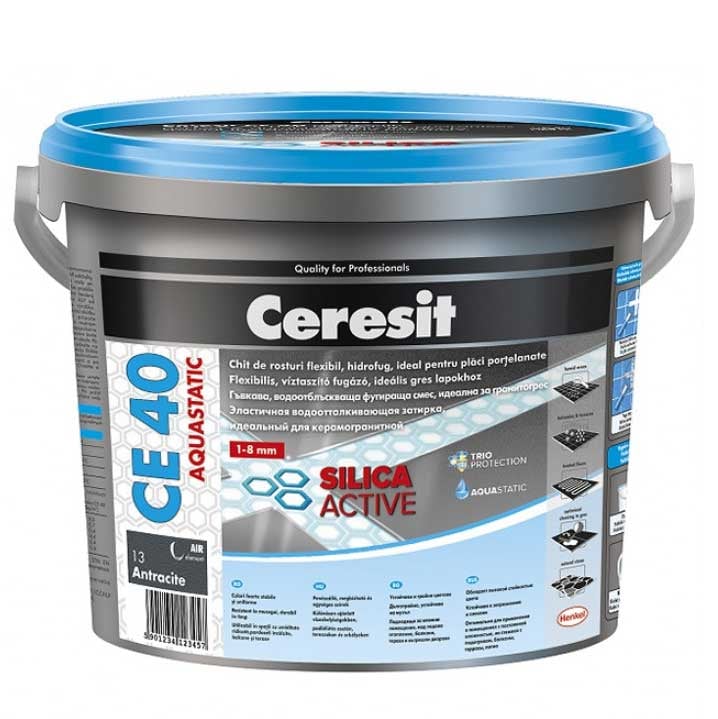 Фугираща аквастатична смес Ceresit CE 40 Aquastatic въглен 2кг
