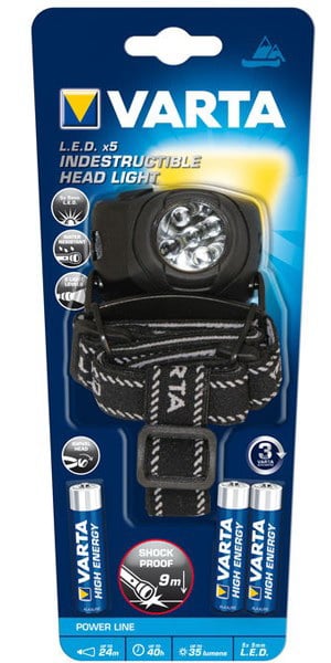 Неразрушим челник Varta 17730 LED x5 Head Light 3AAA